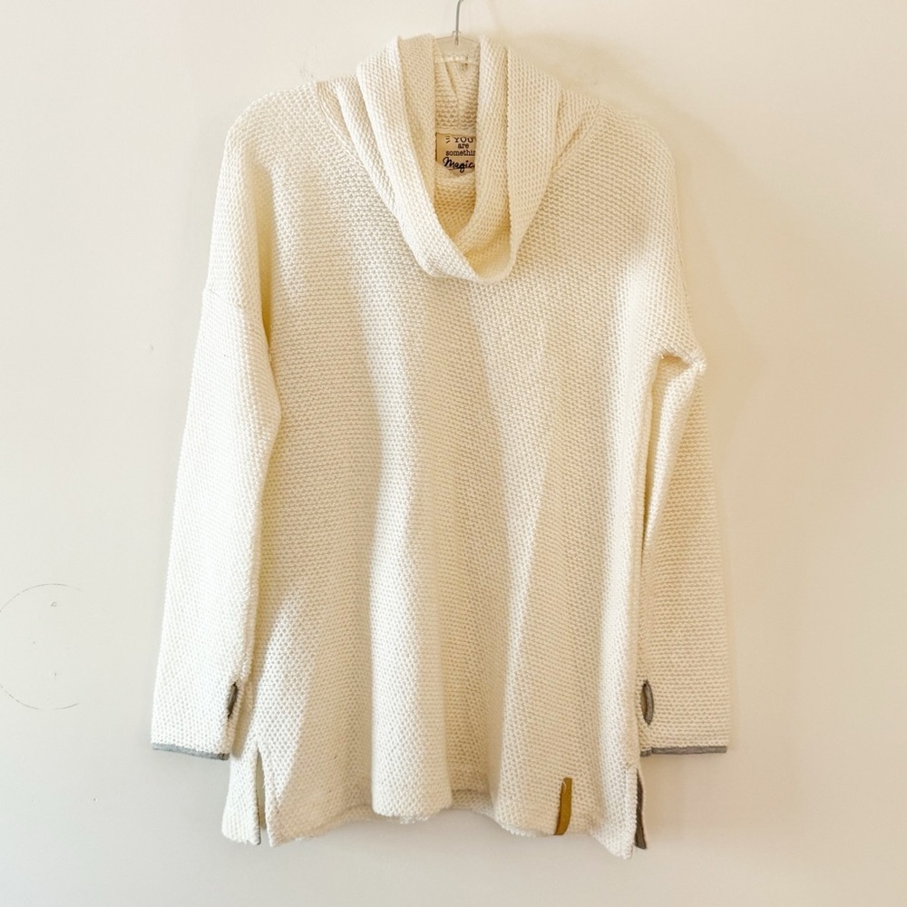 Jadelynn Brooke Boyfriend Pullover Cowl Neck Sweater